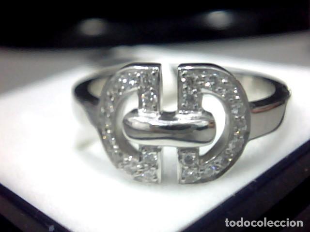 Joyeria: anillo oro blanco 18 kl y diamantes - Foto 8