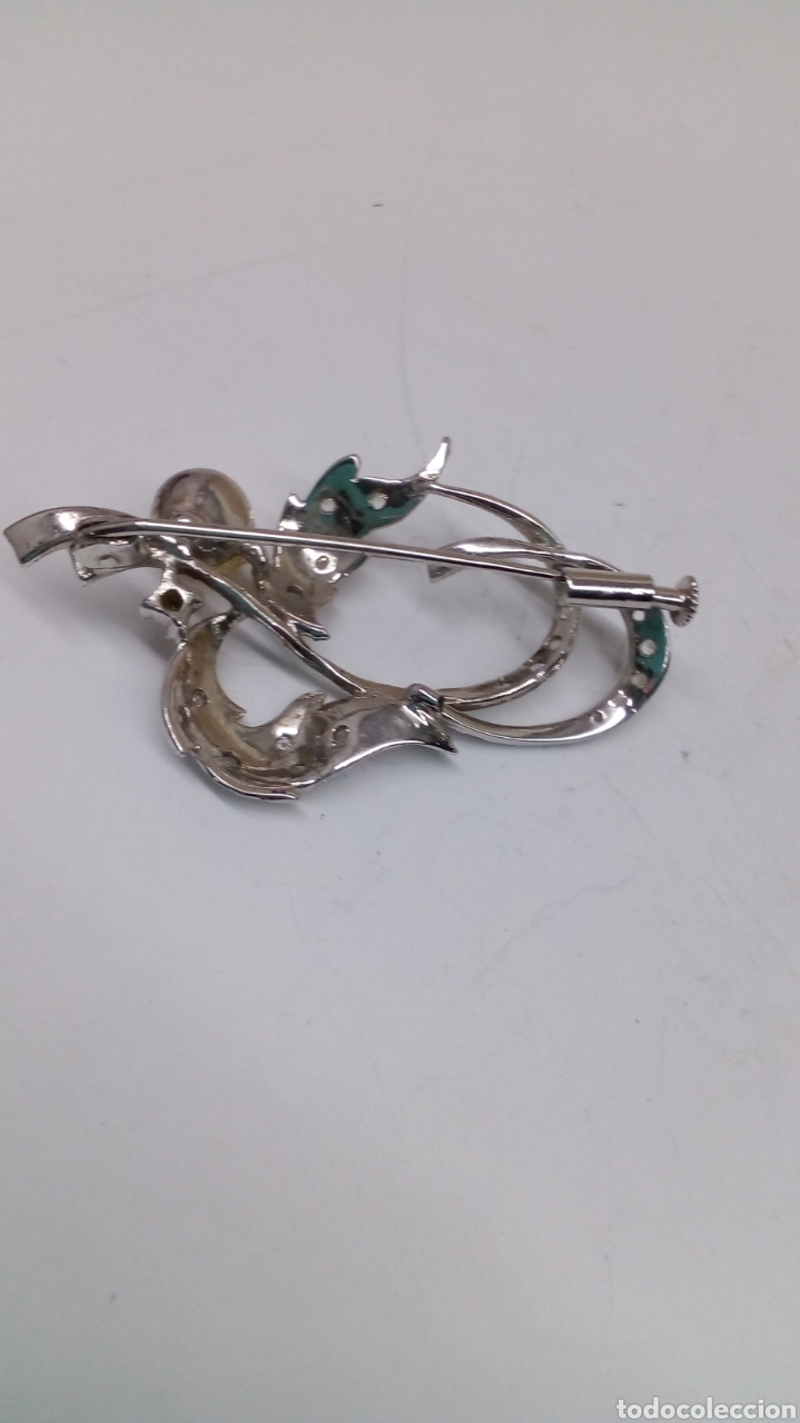 Joyeria: Broche de plata con perla y circonitas /B36 - Foto 2