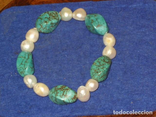 Joyeria: PULSERA DE PERLAS BARROCAS Y TURQUESA.VINTAGE. - Foto 1