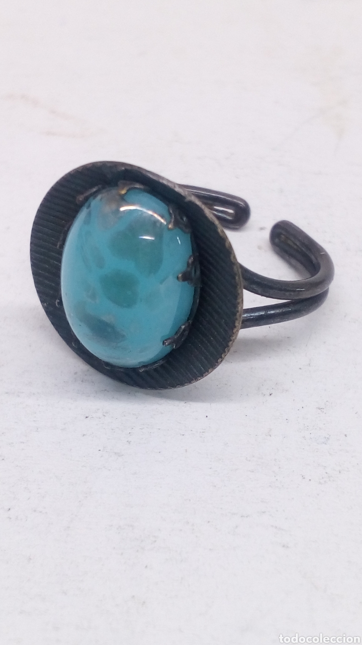 Joyeria: Anillo de plata piedra oval azul/S79 - Foto 1