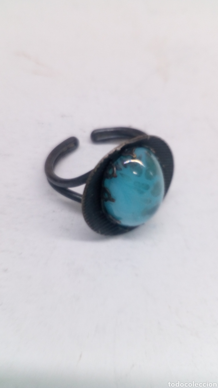 Joyeria: Anillo de plata piedra oval azul/S79 - Foto 2