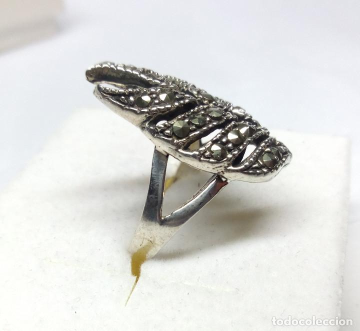 Joyeria: ANILLO (TALLA 15) DE PLATA DE LEY CON MARQUESITAS - Foto 4