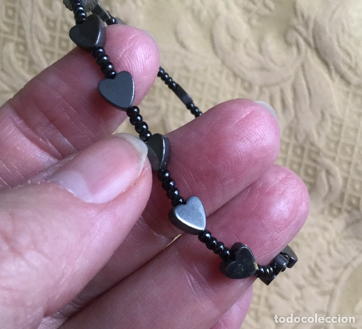 Joyeria: PULSERA VINTAGE DE HEMATITES CON FORMA DE CORAZONES - Foto 3