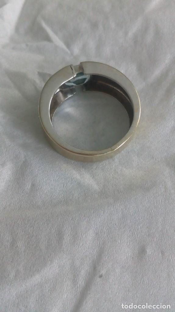 Joyeria: Anillo de oro blanco-amarillo y aguamarina - Foto 6