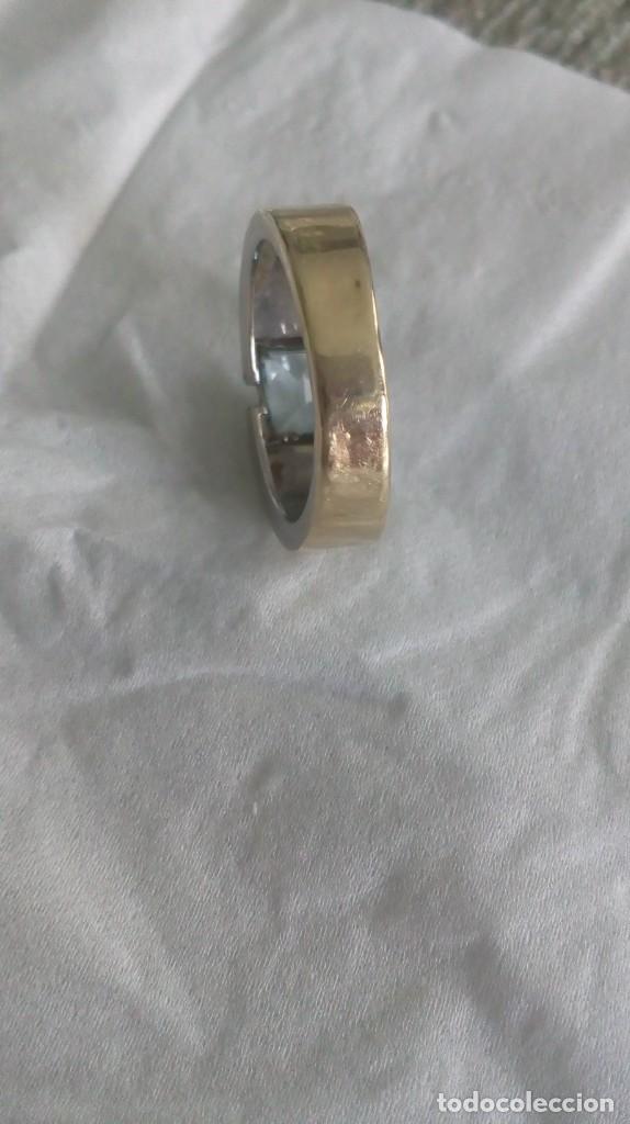 Joyeria: Anillo de oro blanco-amarillo y aguamarina - Foto 8