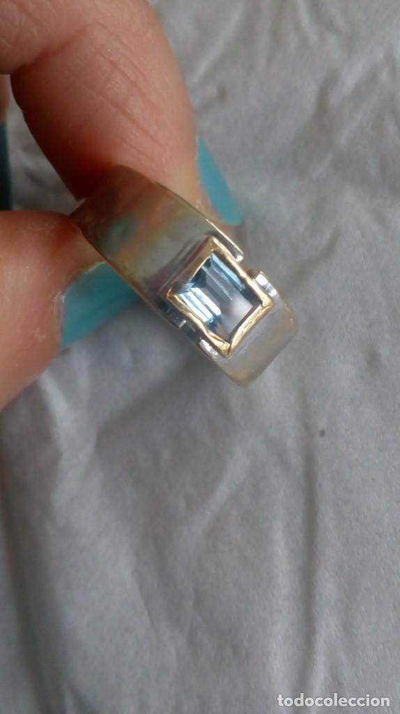 Joyeria: Anillo de oro blanco-amarillo y aguamarina - Foto 10