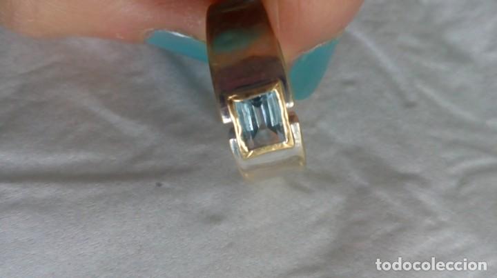 Joyeria: Anillo de oro blanco-amarillo y aguamarina - Foto 15