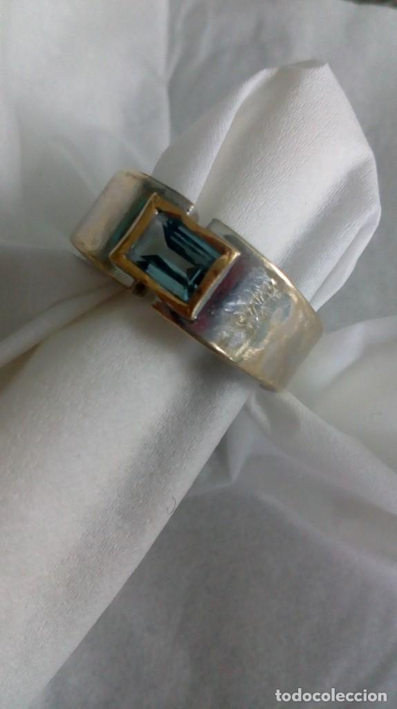 Joyeria: Anillo de oro blanco-amarillo y aguamarina - Foto 19