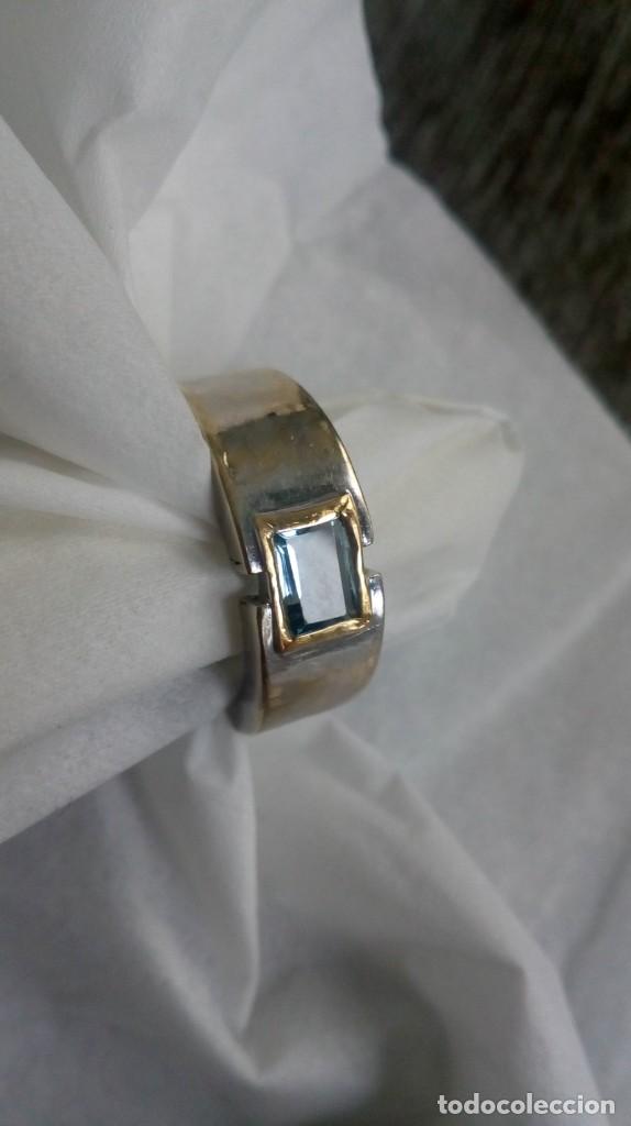 Joyeria: Anillo de oro blanco-amarillo y aguamarina - Foto 22