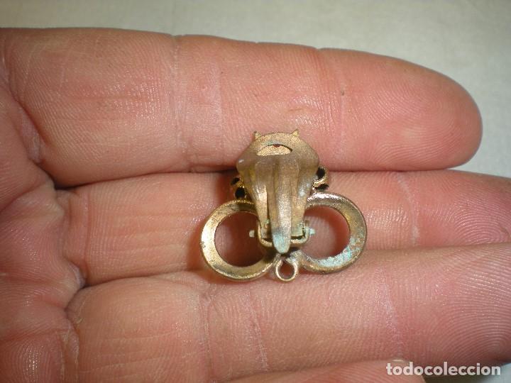 Joyeria: 1 PENDIENTE DORADO CON PIEDRA 2X2CM - Foto 4