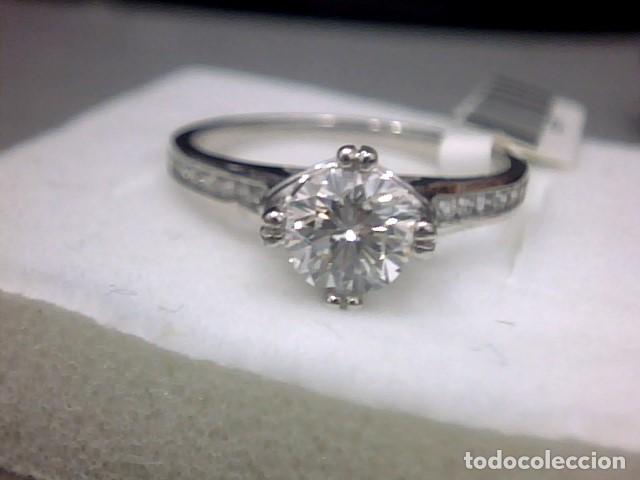 Joyeria: anillo oro blanco 18 kl y diamantes - Foto 6