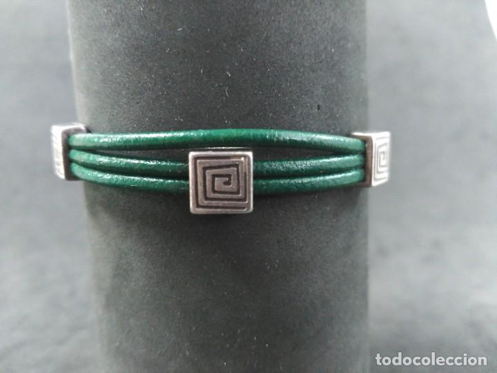 Joyeria: PULSERA DE PLATA Y CUERO VERDE - Foto 10