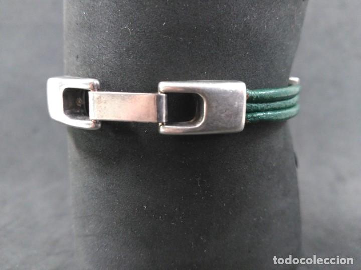 Joyeria: PULSERA DE PLATA Y CUERO VERDE - Foto 12