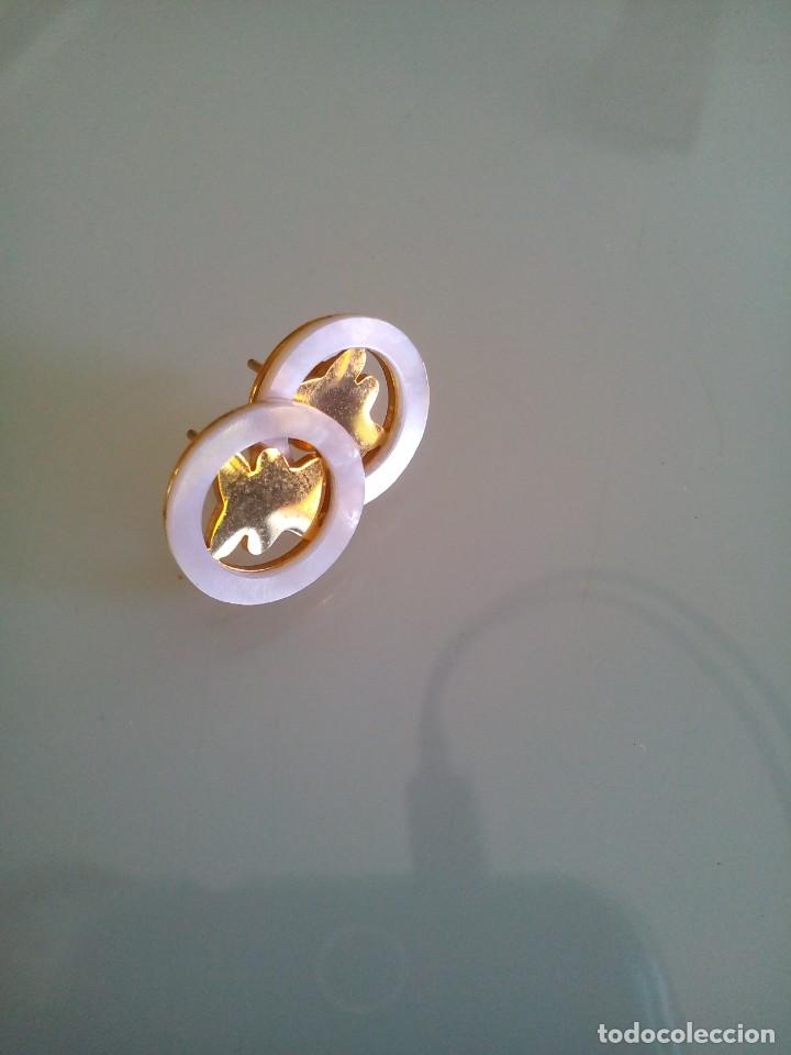 Joyeria: Par de pendientes en acero y n&aacute;car - Foto 1