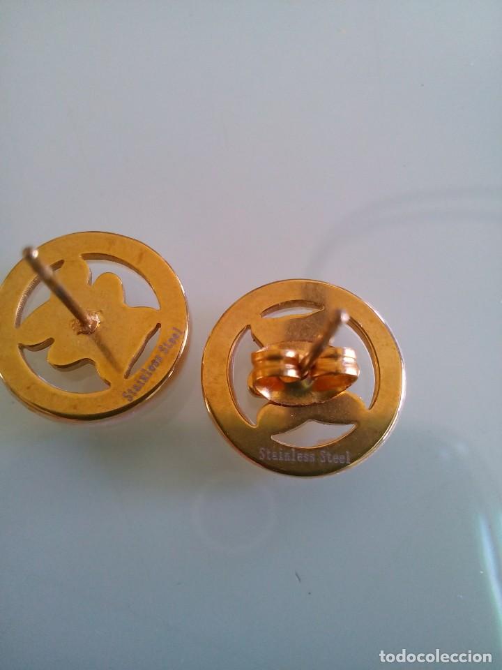Joyeria: Par de pendientes en acero y n&aacute;car - Foto 3