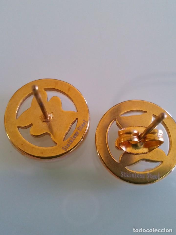 Joyeria: Par de pendientes en acero y n&aacute;car - Foto 4