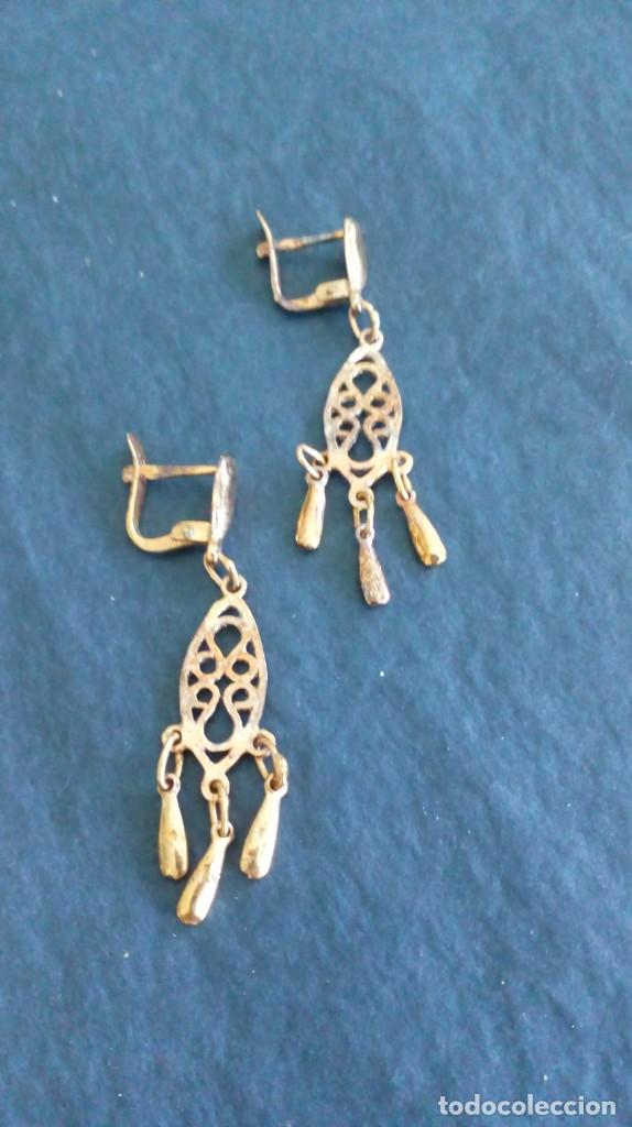 Joyeria: Par de pendientes de plata chapada - Foto 1