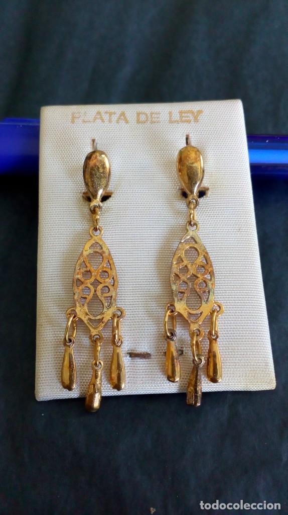 Joyeria: Par de pendientes de plata chapada - Foto 2