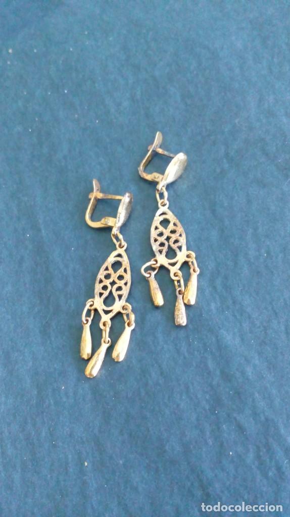 Joyeria: Par de pendientes de plata chapada - Foto 6