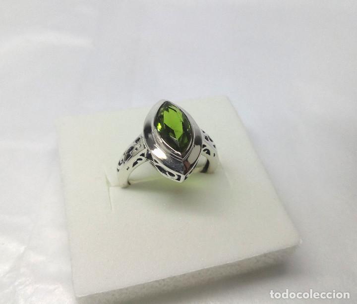 anillo (talla 14) de plata de ley con olivina - Comprar Anillos Antiguos en  todocoleccion - 153991902