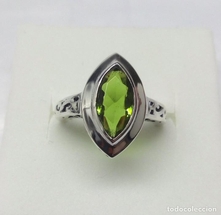 Joyeria: ANILLO (TALLA 14) DE PLATA DE LEY CON OLIVINA - Foto 3