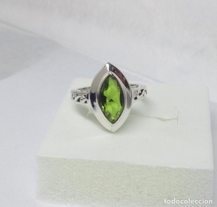 Joyeria: ANILLO (TALLA 14) DE PLATA DE LEY CON OLIVINA - Foto 6