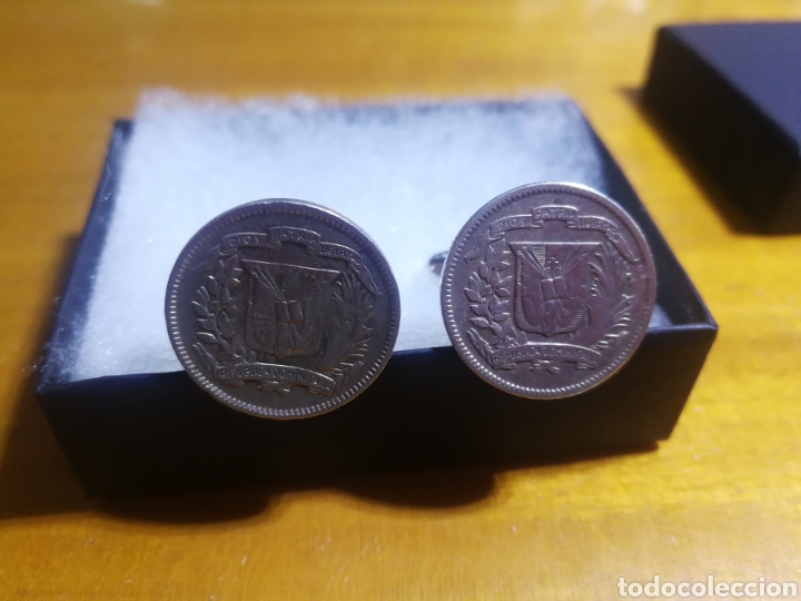 Joyeria: Gemelos de plata con auténticas monedas de la república dominicana - Foto 4 - 154050854