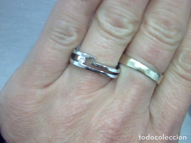 Joyeria: anillo oro blanco 18 kl y diamante - Foto 3