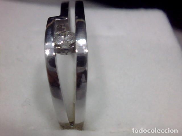 Joyeria: anillo oro blanco 18 kl y diamante - Foto 5