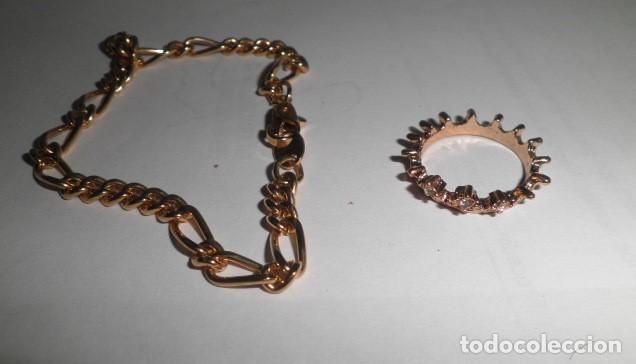 Joyeria: SORTIJA Y PULSERA EN METAL DORADO - Foto 1