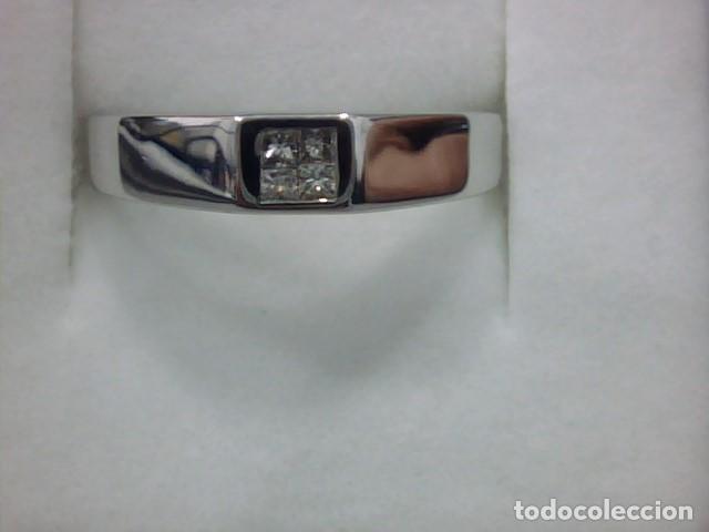 Joyeria: anillo oro blanco 18 kl y diamantes - Foto 1