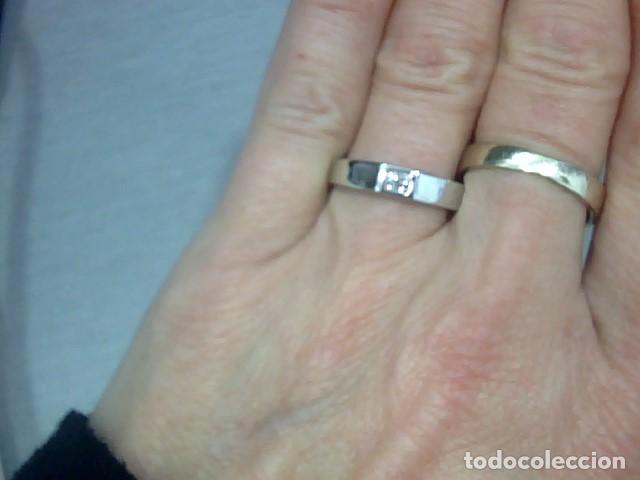 Joyeria: anillo oro blanco 18 kl y diamantes - Foto 3