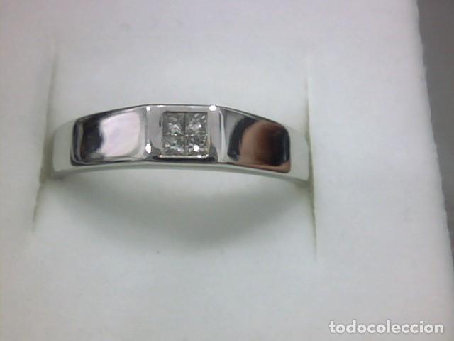Joyeria: anillo oro blanco 18 kl y diamantes - Foto 4