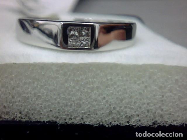 Joyeria: anillo oro blanco 18 kl y diamantes - Foto 5