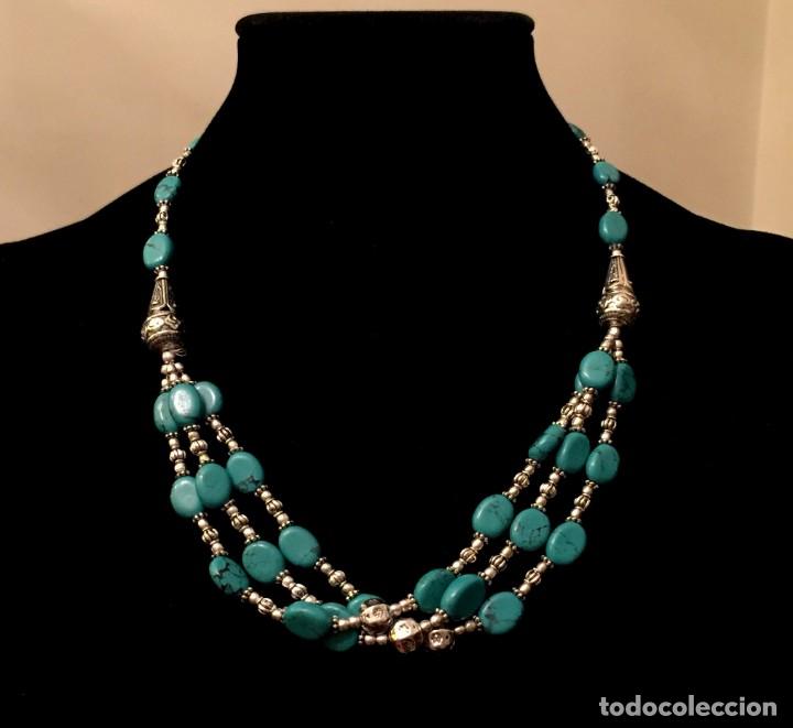 Joyeria: COLLAR-GARGANTILLA CON JASPES TURQUESAS - 42 GRAMOS. - Foto 1