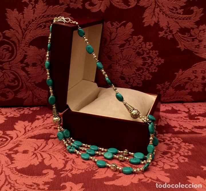 Joyeria: COLLAR-GARGANTILLA CON JASPES TURQUESAS - 42 GRAMOS. - Foto 2