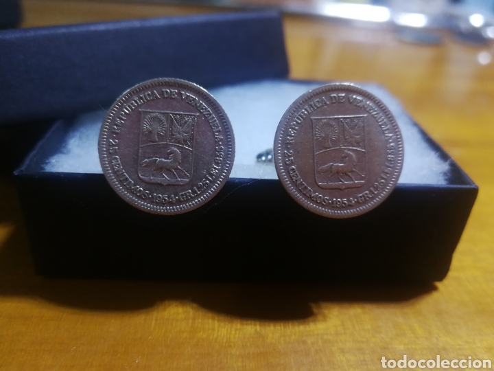 Joyeria: Gemelos plata monedas de plata venezolanas - Foto 1