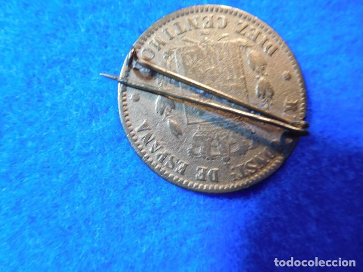 Joyeria: Broche con moneda de diez c&eacute;ntimos de Alfonso XII de 1879 - Foto 1