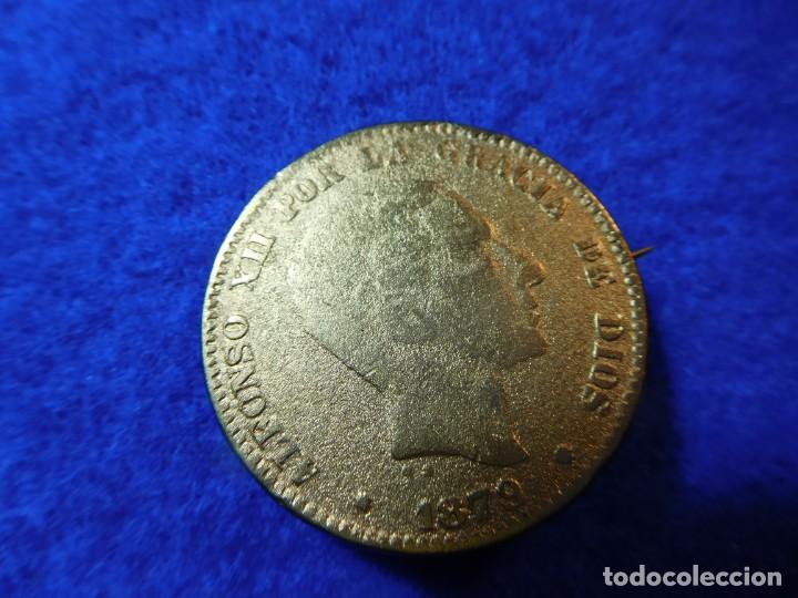 Joyeria: Broche con moneda de diez c&eacute;ntimos de Alfonso XII de 1879 - Foto 2