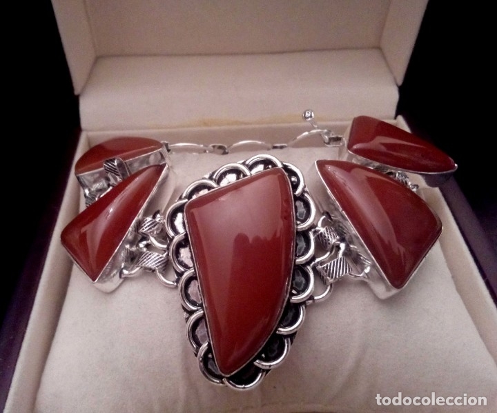 Joyeria: PULSERA - BRAZALETE CON CARNEOLAS - 42 GRAMOS. - Foto 1