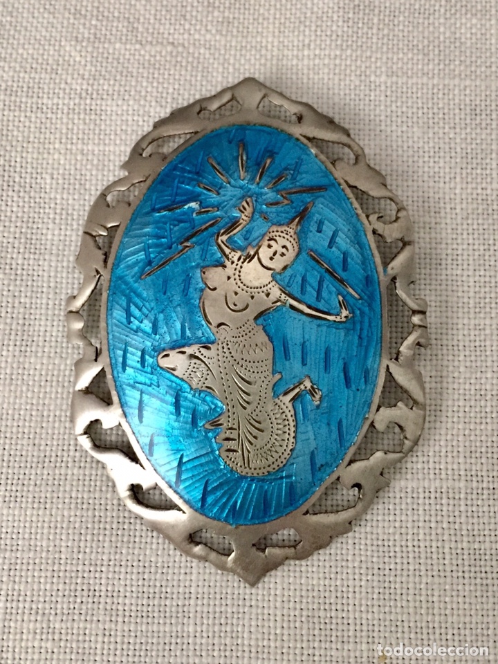 Joyeria: Broche vintage de plata y esmalte - Foto 1