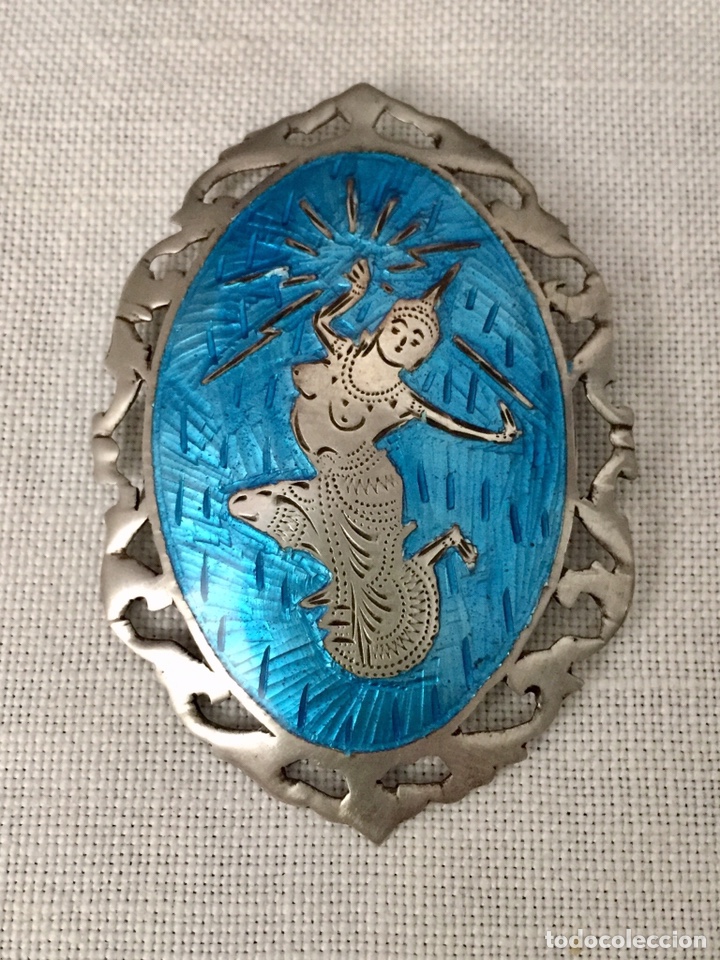 Joyeria: Broche vintage de plata y esmalte - Foto 2