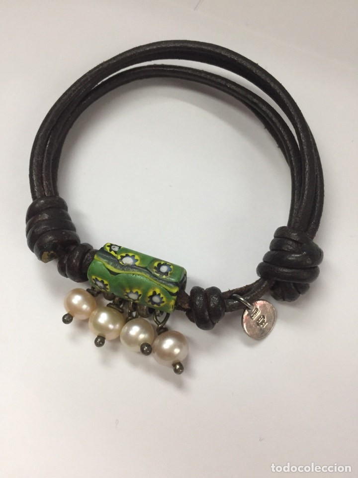 Joyeria: Pulsera piel, perla y plata de firma - Foto 2