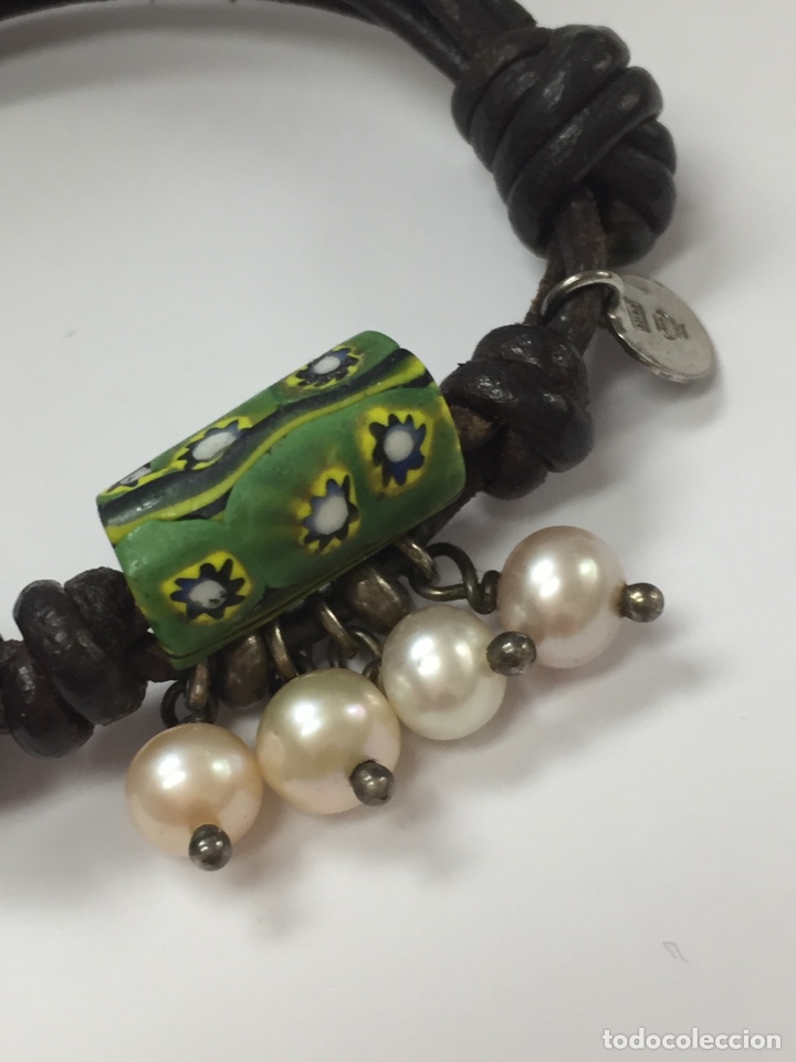 Joyeria: Pulsera piel, perla y plata de firma - Foto 3