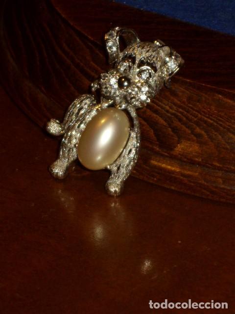 Joyeria: BROCHE RODIADO PERRO CON PERLA.VINTAGE. - Foto 5