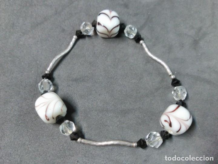 Joyeria: PULSERA DE PLATA Y CRISTALES BLANCO/NEGRO - Foto 2