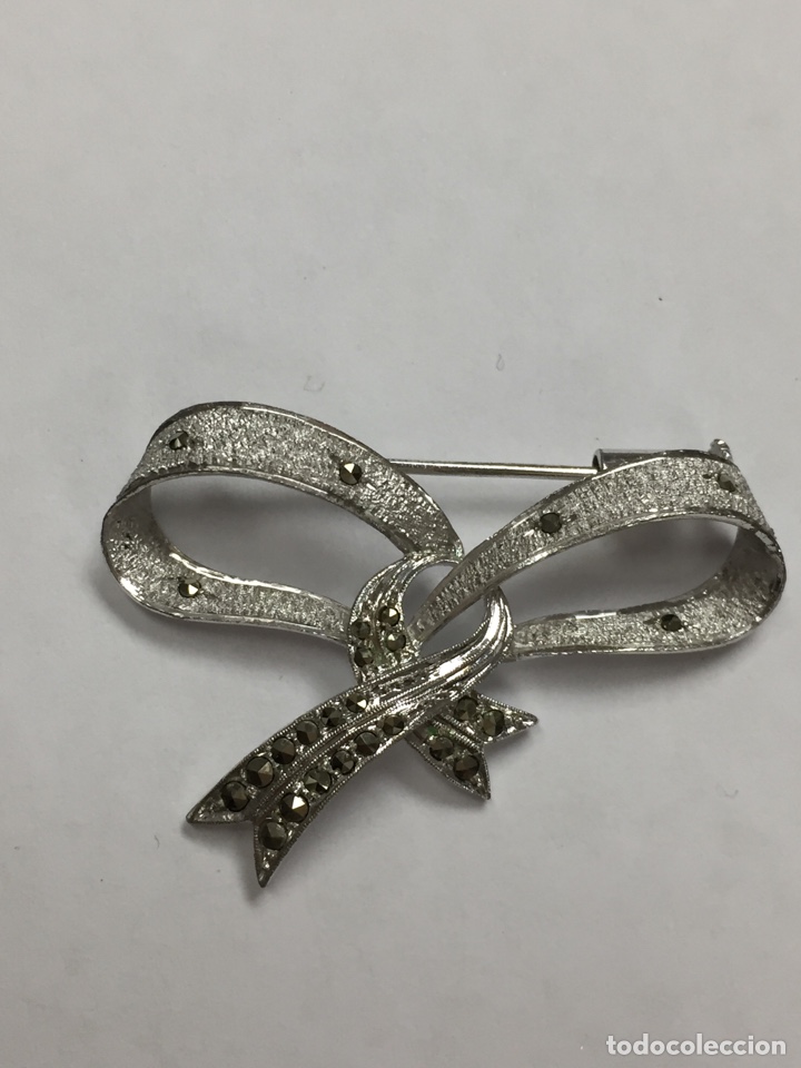 Joyeria: Broche de plata y marquesitas rodiado /B65 - Foto 1