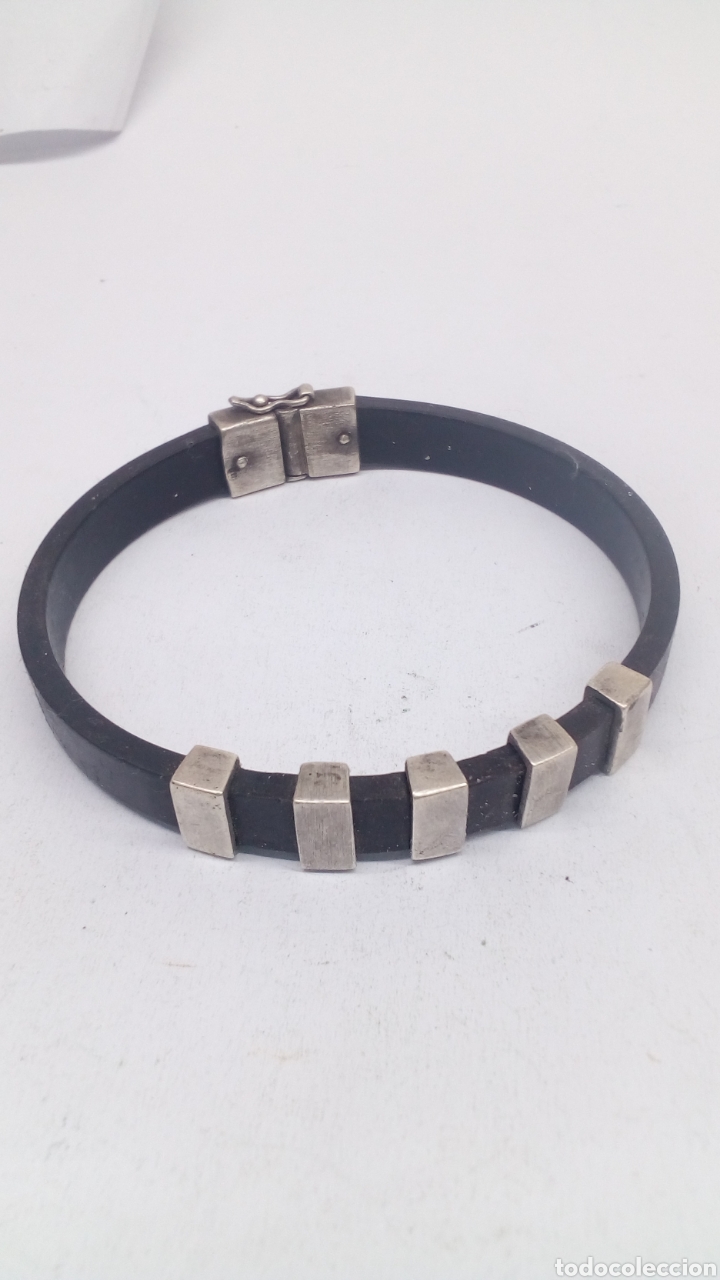 Joyeria: Pulsera de plata y caucho de calidad - Foto 1