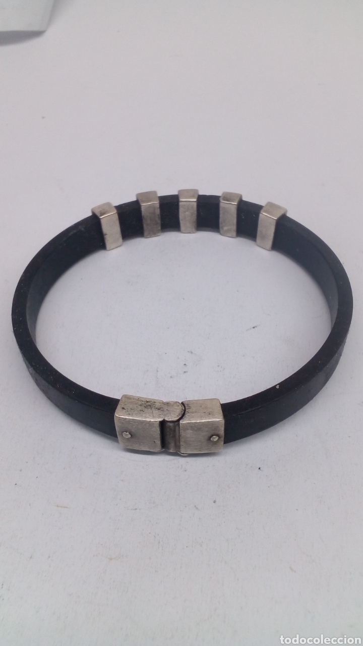 Joyeria: Pulsera de plata y caucho de calidad - Foto 2