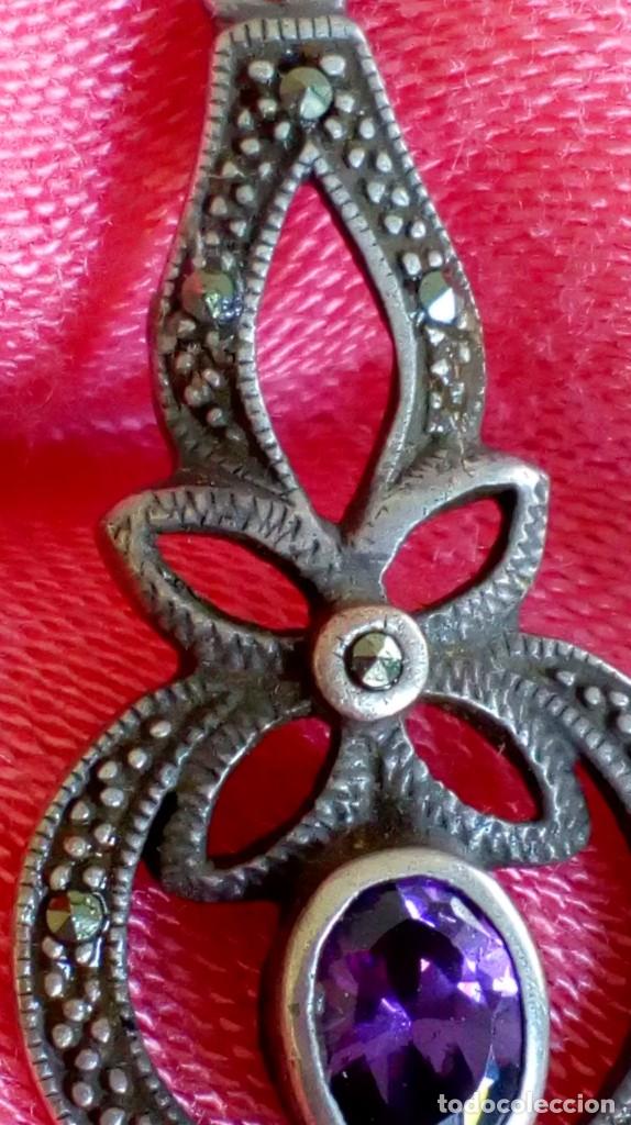 Joyeria: Pendientes de plata, amatista y marcasitas - Foto 3